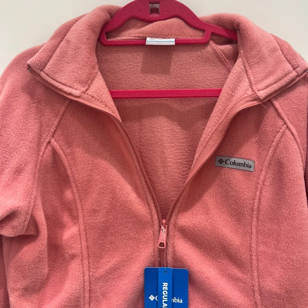 New! Columbia Pink Full-Zip Fleece! Cute and Cozy! - Picture 2 of 14